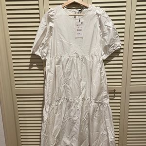 Zara 🤍 White Maxi Babydoll Dress - NWT